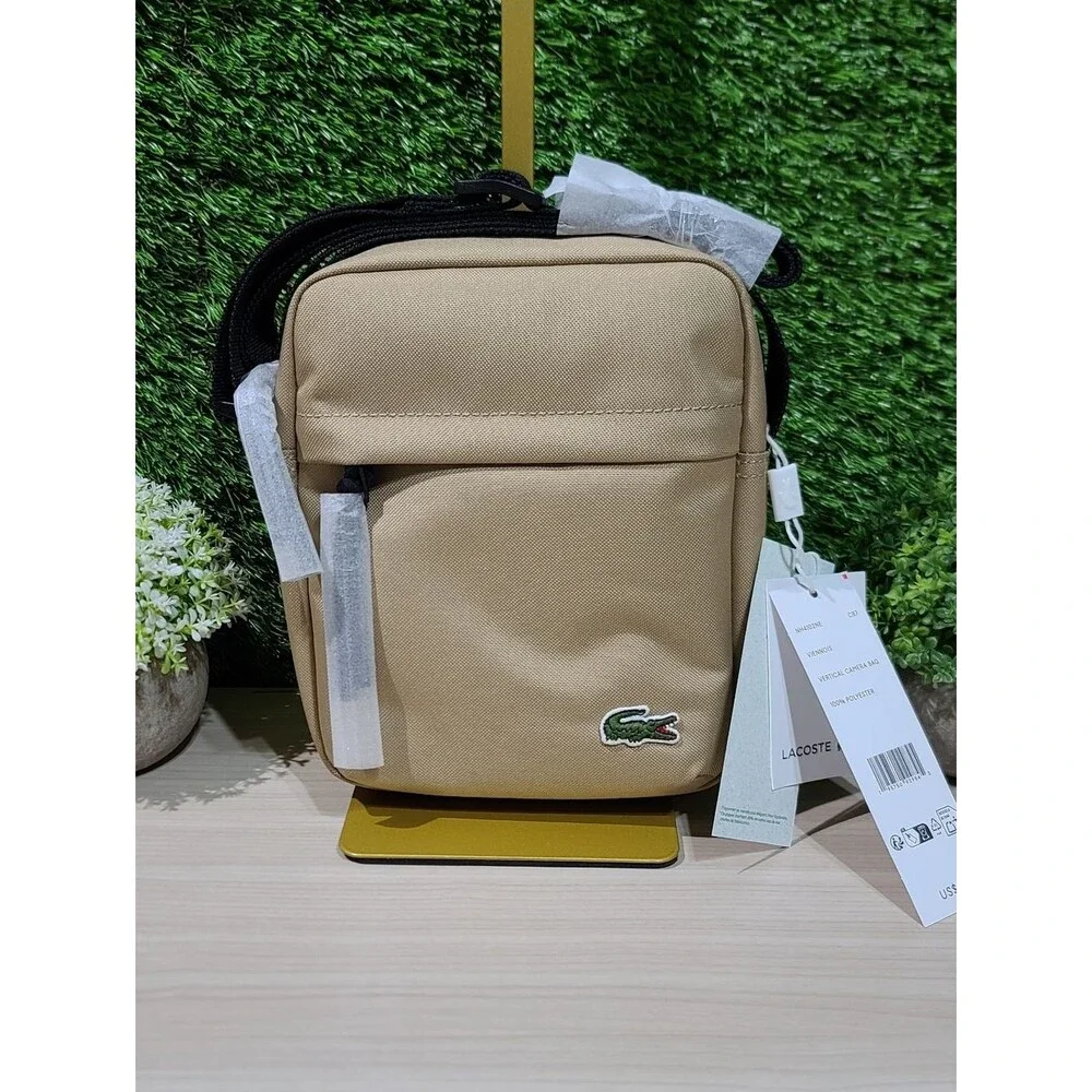 Lacoste Neocroc Vertical Camera Bag - Viennois Beige NWT